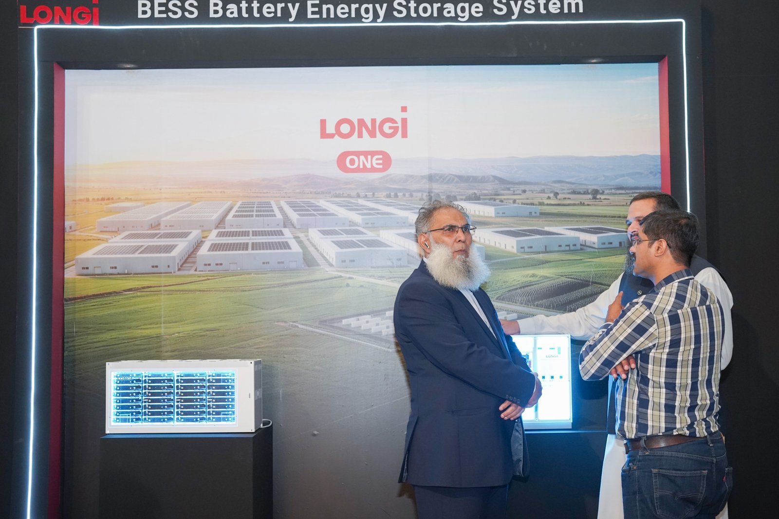 Battery energy storage display at LONGi Solar Pakistan event
