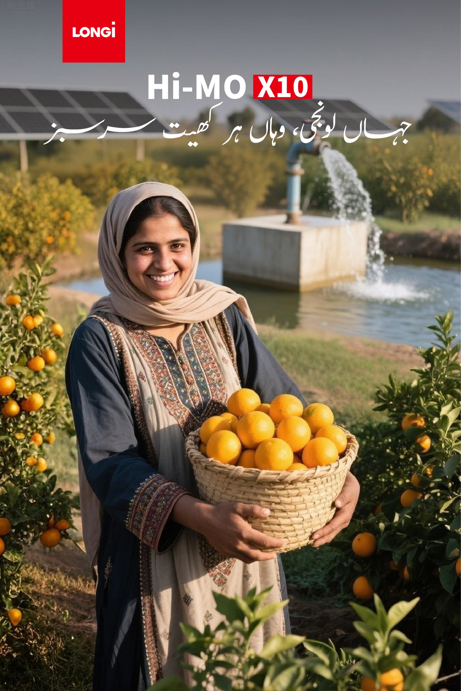LONGi سولر — مالٹے کے باغ میں پانی
